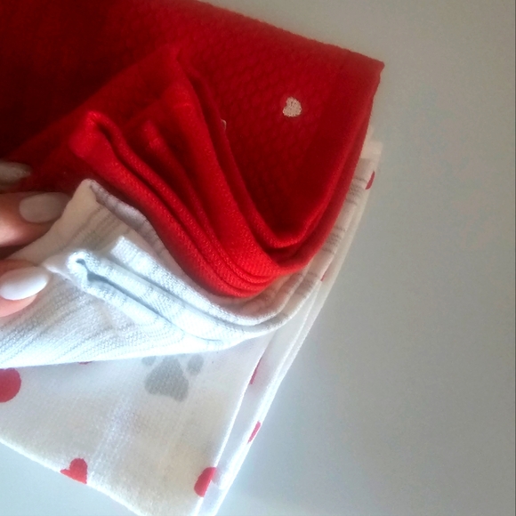 3pc The Humane Society Paws Hearts Dog/Cat Kitchen Towels Valentine's Da… - Picture 4 of 5